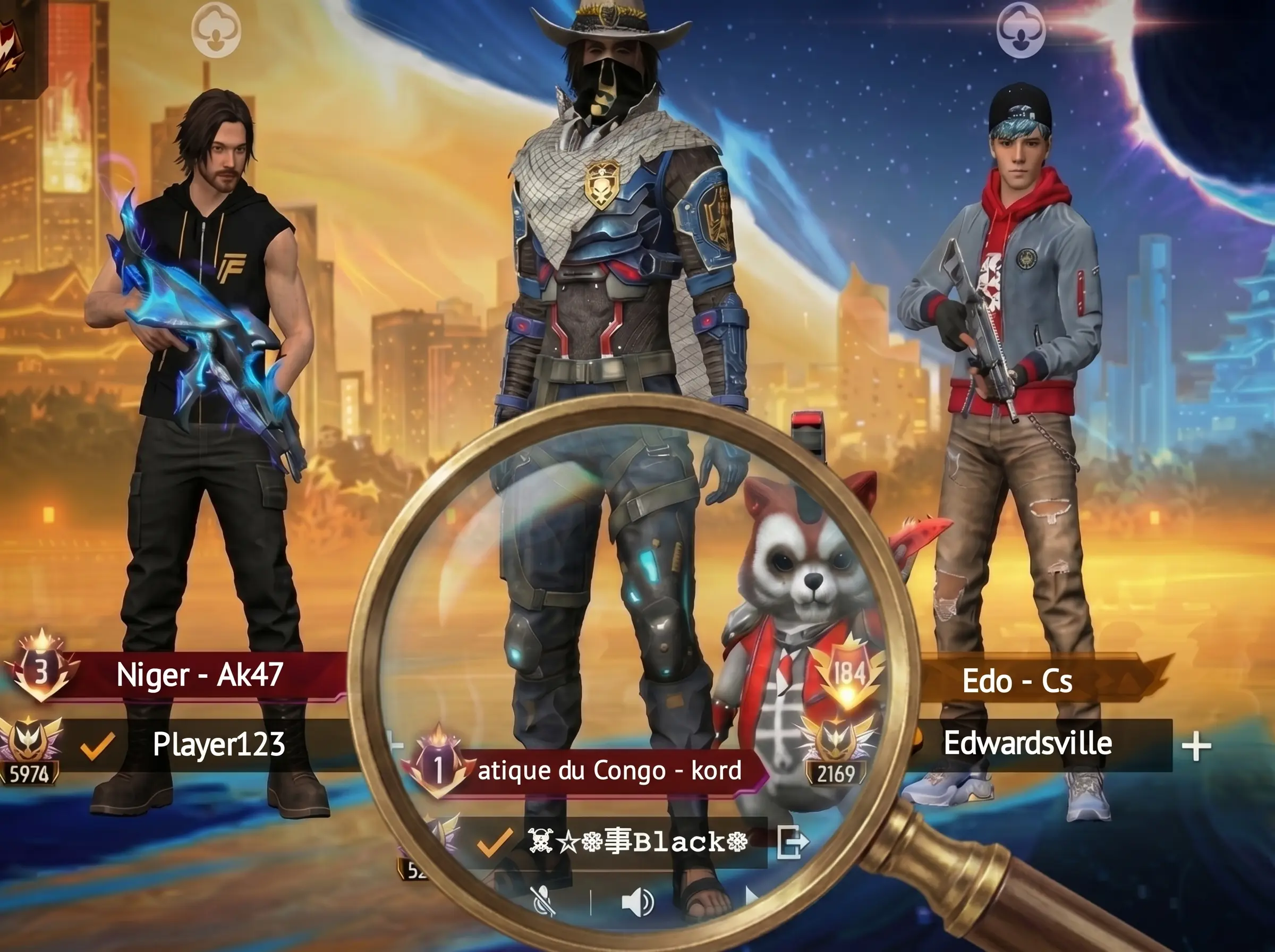 Psychological research on gaming name perception — competitive lobby screenshot