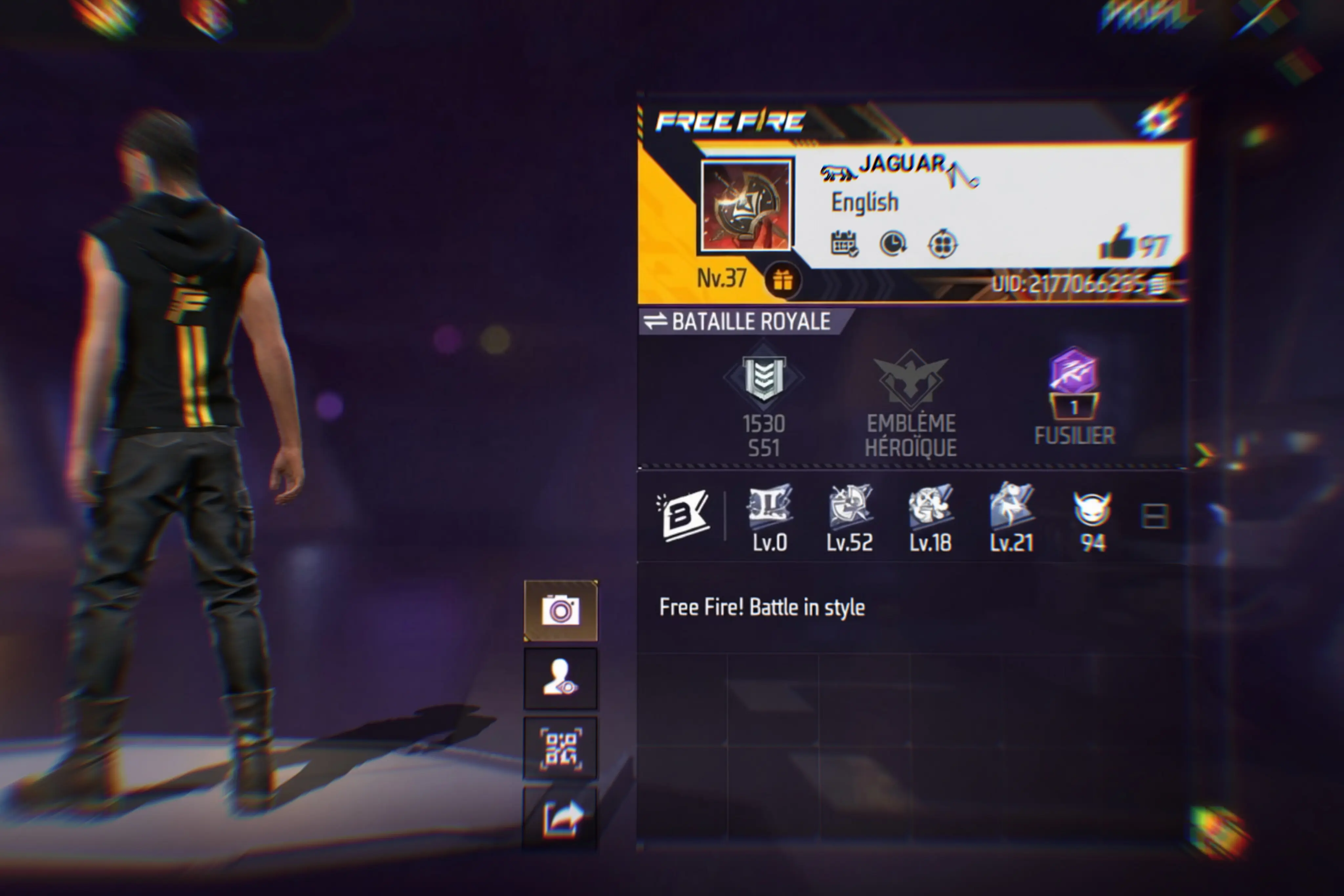 Rare Bengali and Tibetan Unicode glyphs displayed in a Free Fire name 2026